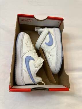 Nike Court Borough Low Recraft (TD) Summit White/Cobalt Bliss Size 6C